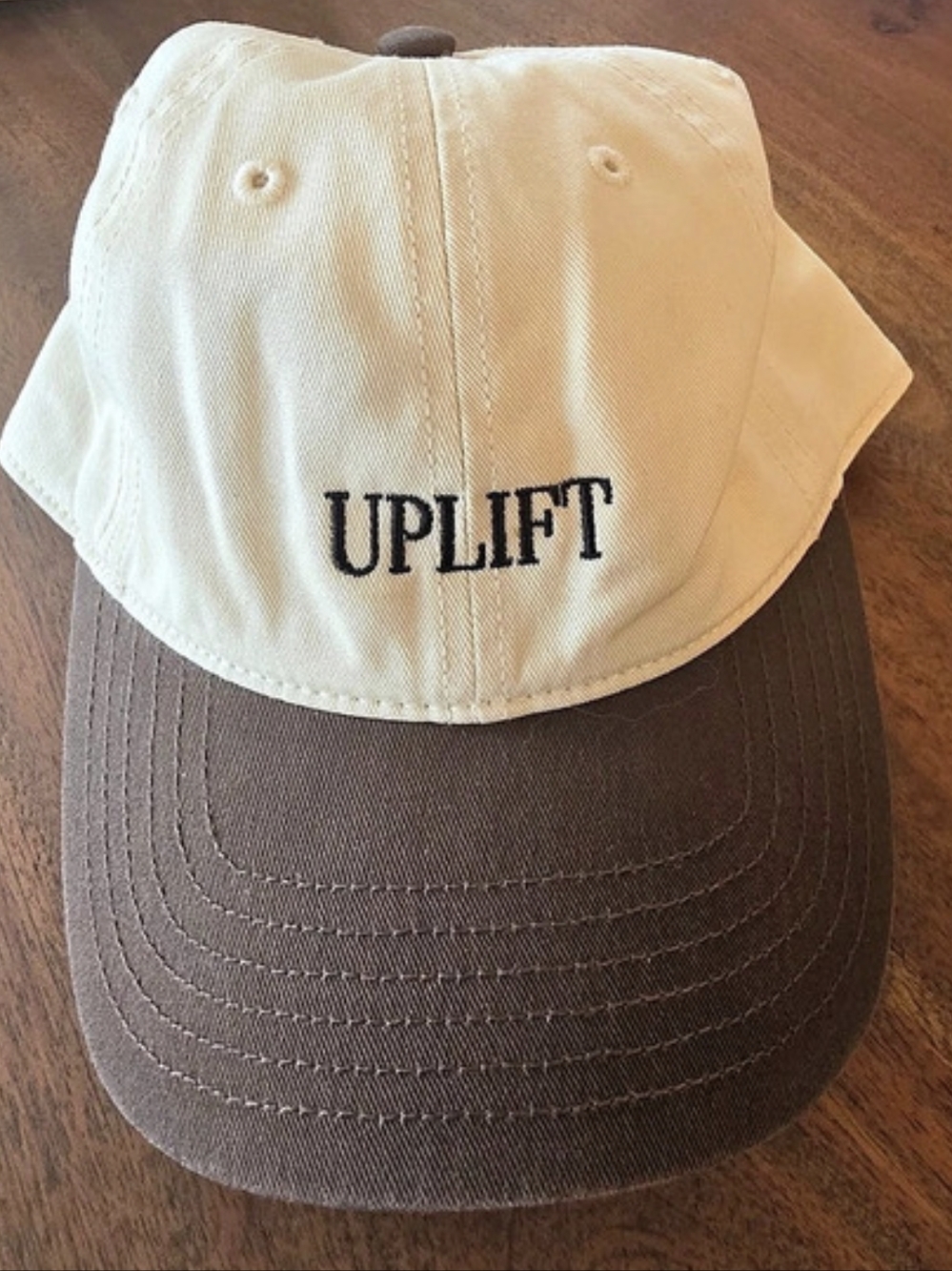 Uplift Two-Tone Snapback Hat in White & Brown
